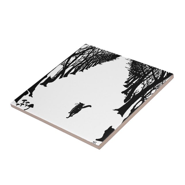 Black cat, Rudyard Kipling Tile (Side)