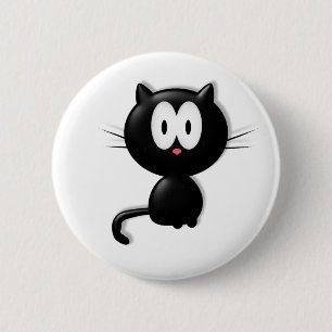 Black Cat Scardy Cat Halloween Gift 2 Inch Round Button