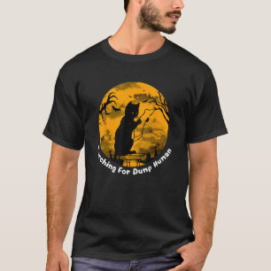 Black Cat Searching For Dumb Human Cat Lover Hallo T-Shirt