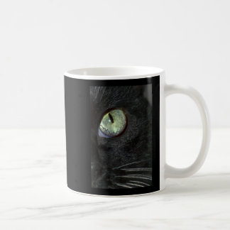 BLACK CAT SEEING COFFEE MUG