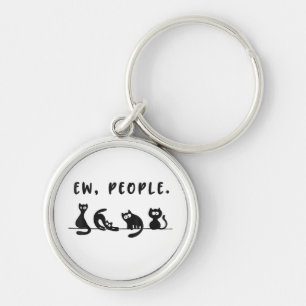 Black cat shirt funny womens ew people meowy cat l keychain