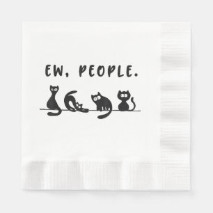 Black cat shirt funny womens ew people meowy cat l napkin