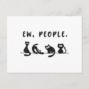 Black cat shirt funny womens ew people meowy cat l postcard