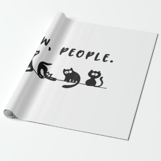 Black cat shirt funny womens ew people meowy cat l wrapping paper