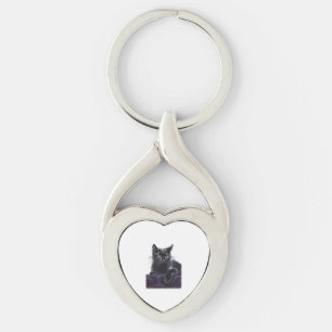 black cat SHIRT Keychain