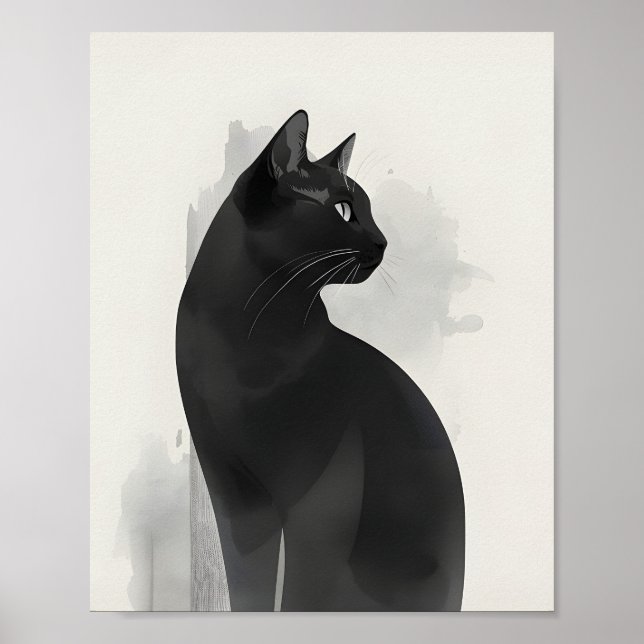 Black Cat Side Look Poster (Devant)