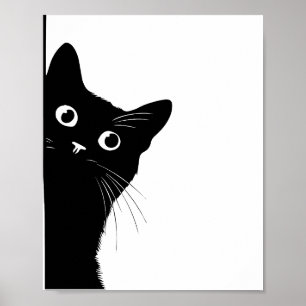 Black Cat Side Look Poster for Cate Lovers
