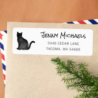 Black Cat Silhouette Amoureux des chats Adresse de