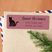 Black Cat Silhouette Amoureux des chats Adresse de
