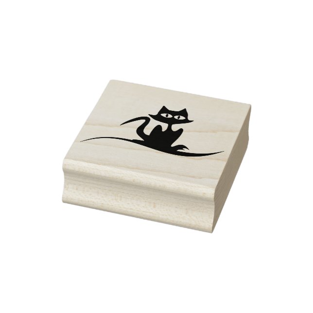 Black cat silhouette art stamp (Stamp)