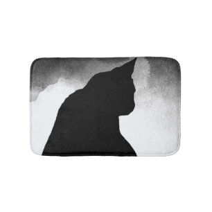 Black Cat Silhouette Bath Mat