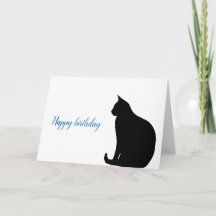 Black Cat Silhouette Birthday