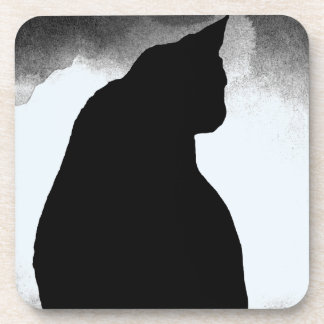 Black Cat Silhouette Coaster
