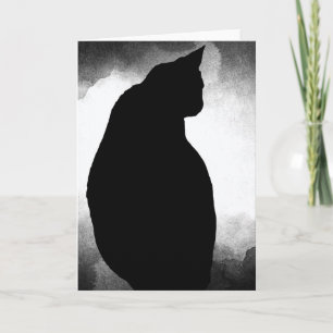 Black Cat Silhouette Greeting Card (blank inside)