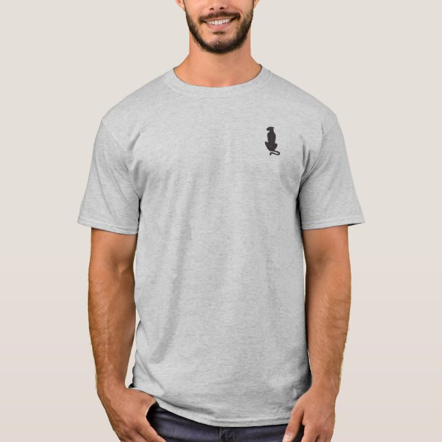 Black Cat Silhouette hommes gris poche T-shirt (Devant)