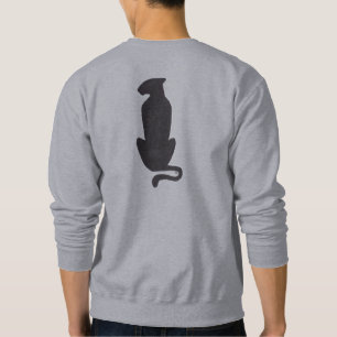 Black Cat Silhouette hommes gris sweatshirt retour
