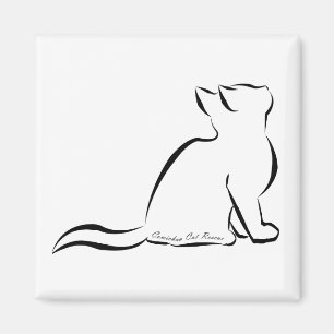 Black cat silhouette, inside text magnet