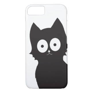 Black Cat Silhouette on White Background Case-Mate iPhone Case