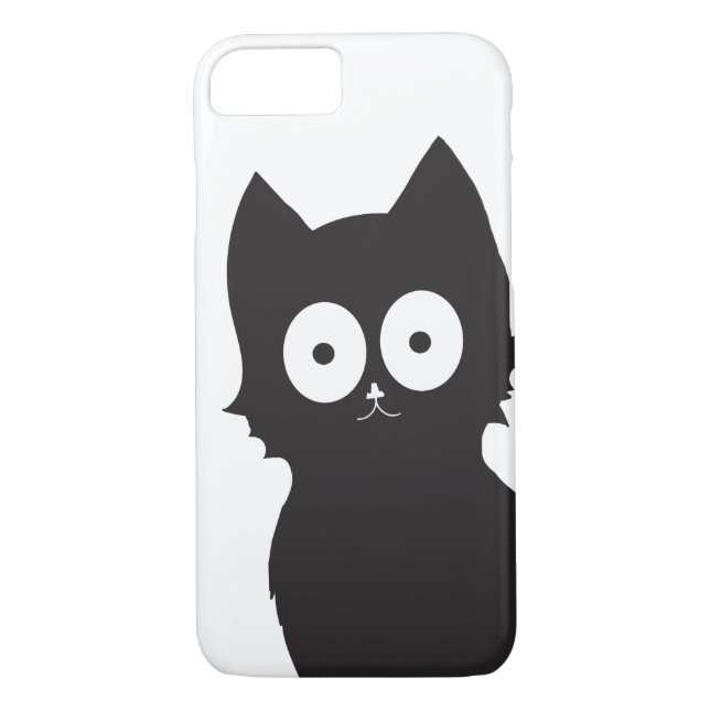 Black Cat Silhouette on White Background Case-Mate iPhone Case (Back)