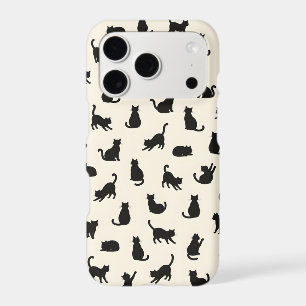 Black Cat Silhouette Pattern iPhone Case