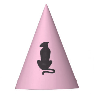 Black Cat Silhouette pink party hats