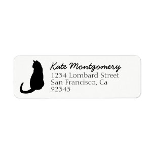 Black Cat Silhouette Return Address
