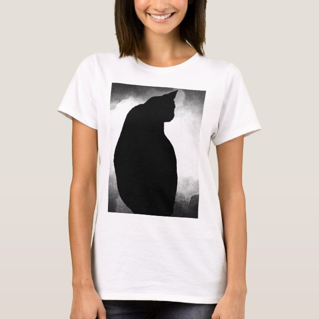 Black Cat Silhouette T-Shirt (Front)