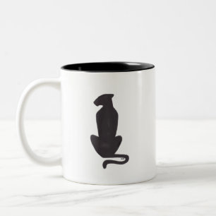 Black Cat Silhouette two-tone coffee mug