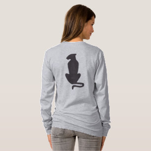 Black Cat Silhouette women grey long sleeve shirt