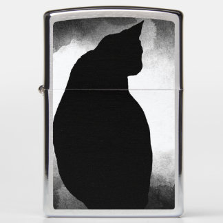 Black Cat Silhouette Zippo Lighter
