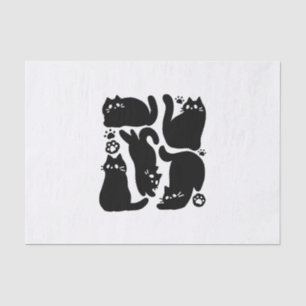 Black Cat Silhouettes - Cute Feline Design Tissue Paper