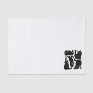 Black Cat Silhouettes - Cute Feline Design Tissue Paper