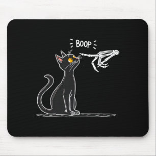 Black Cat Skeleton Hand Boop Halloween Performance Mouse Pad