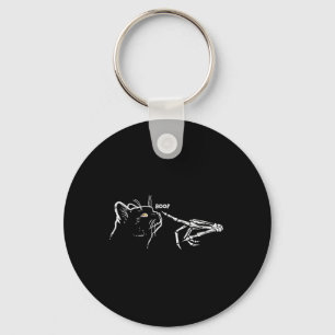 Black Cat Skeleton Hand Boop Halloween Pet Women G Keychain