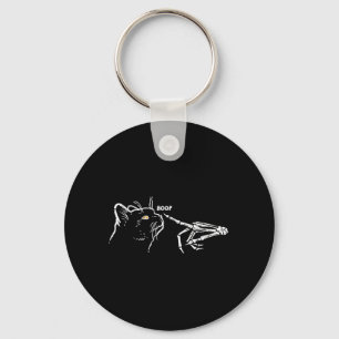 Black Cat Skeleton Hand Boop Halloween Pet Women Keychain