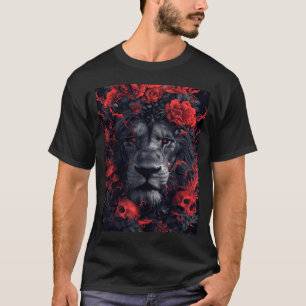 Black Cat Skull Collage Lion Halloween Men Women T-Shirt