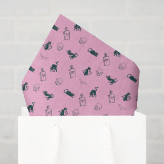 Black Cat & Skull Halloween Tissue paper 