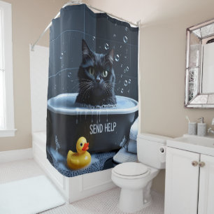 Black Cat Sloppy Sleepy Cute Funny