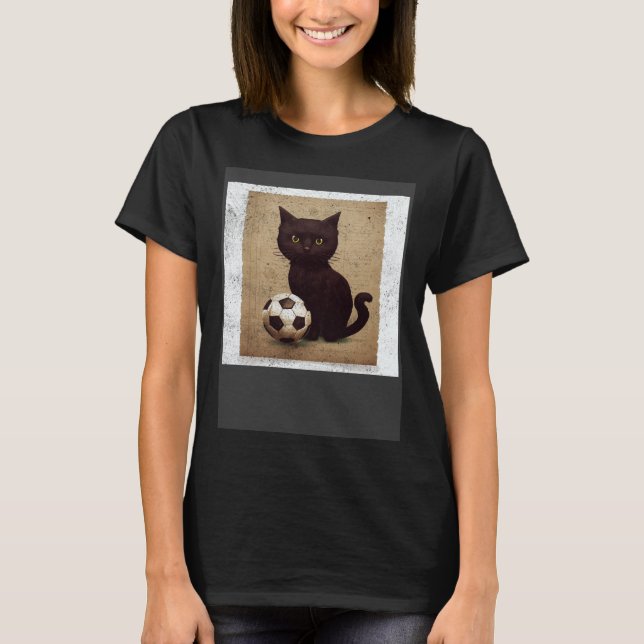 Black Cat Soccer Chocolate Pullover Hoodie (Front)