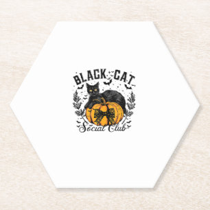 Black Cat Social Club, Halloween, Coquette, Gothic Paper Coaster