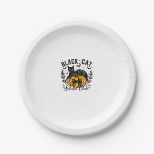 Black Cat Social Club, Halloween, Coquette, Gothic Paper Plate