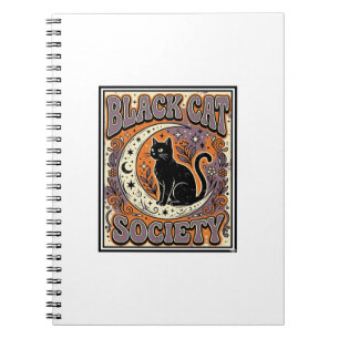 Black Cat Society Cat Black Cat Vintage Vector Art Notebook