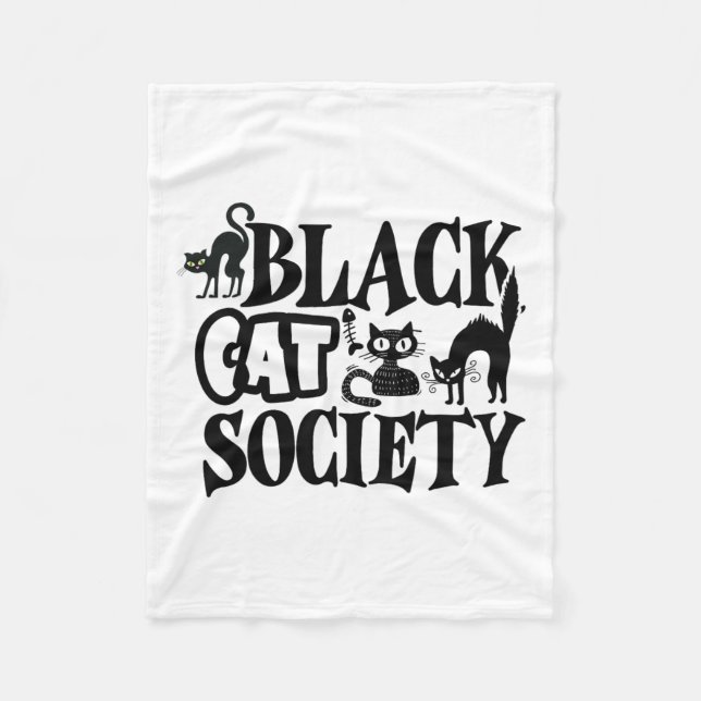 Black Cat Society  Fleece Blanket (Front)