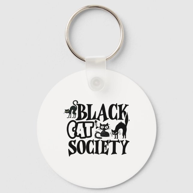 Black Cat Society  Keychain (Front)