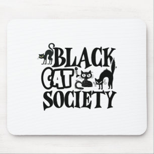 Black Cat Society Mouse Pad