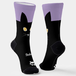 Black Cat Socks Gift for Cat Mom & Cat Dad Lovers