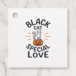 Black Cat Special Love Halloween Cat Vector Design Favour Tags