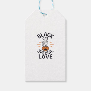 Black Cat Special Love Halloween Cat Vector Design Gift Tags