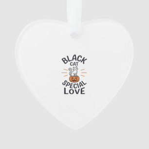 Black Cat Special Love Halloween Cat Vector Design Ornament