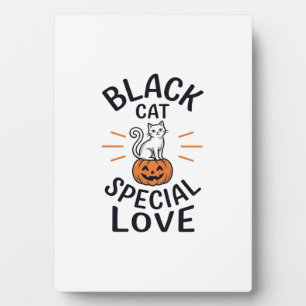 Black Cat Special Love Halloween Cat Vector Design Plaque